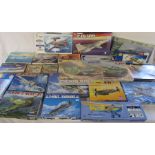 Large quantity of model kits inc FM-1 Wildcat, B-25J Mitchell, Walrus Mk-1, Enola Gay, BMP-2D Soviet