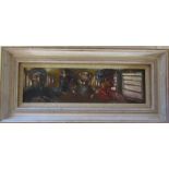 Jonathan Armigel Wade - oil on board 'In a Pakistani railway carriage 1993' signed and dated J A