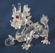 Boxed Swarovski 1997 'Fabulous Creatures' - The dragon H 9.5 cm L 13.5 cm