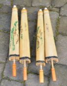 4 oriental bamboo parasols