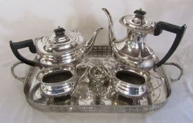 Viners silver plated tea set and tray etc