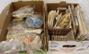 2 boxes of stamps (some in packets) - a large amount of loose and on cover