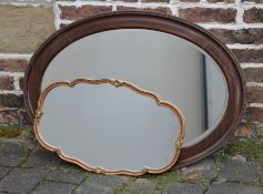 Oval mirror and gilt framed mirror