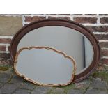 Oval mirror and gilt framed mirror