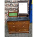 Victorian oak wash stand / chest of drawers