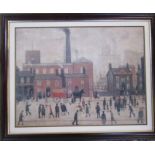 Framed L S Lowry print 'Coming home from the Mill' 79 cm x 63 cm (size including frame)