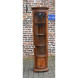 Regency style bow fronted corner cupboard H 200 cm