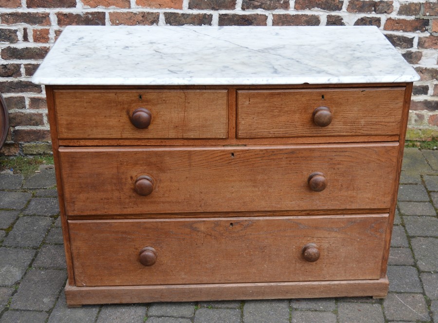 Victorian marble top chest of drawers