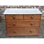 Victorian marble top chest of drawers