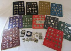 Assorted coins inc Guernsey History of the Royal Air Force £5 coin, 2 x silver 1 ozt Liberty