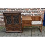 Dark oak cabinet and a telephone table