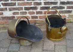 2 brass coal scuttles