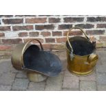 2 brass coal scuttles