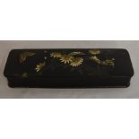 Oriental lacquer box L 29.5cm W 9.5cm
