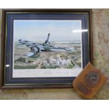 Framed limited edition print 'Vulcan Farewell' signed in pencil by the artist, pilots (David