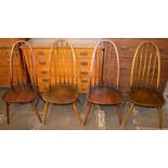 4 Ercol hoop back dining chairs