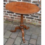 Victorian mahogany oval tilt top table. Top 67cm by 45cm