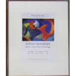 David Hockney (b.1937) framed lithographic exhibition poster print William Hardie Gallery 1993 42.