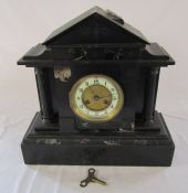 Victorian slate mantle clock H 35.5 cm L 36 cm