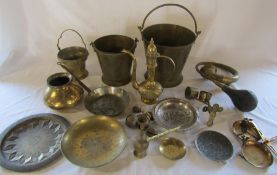 Various brassware inc buckets, dishes etc