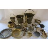 Various brassware inc buckets, dishes etc