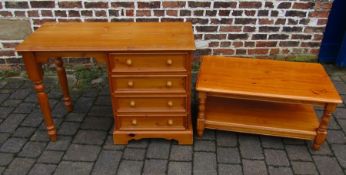 Pine dressing table / desk & a pine coffee table