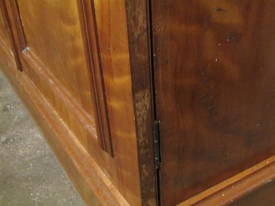 Victorian satinwood wardrobe Ht 209cm W 190cm D 65cm - Image 5 of 6