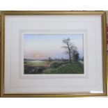 Framed watercolour 'Winter evening near Claxby' by E L Littlewood 54 cm x 44 cm (size including