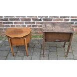 2 sewing tables with contents