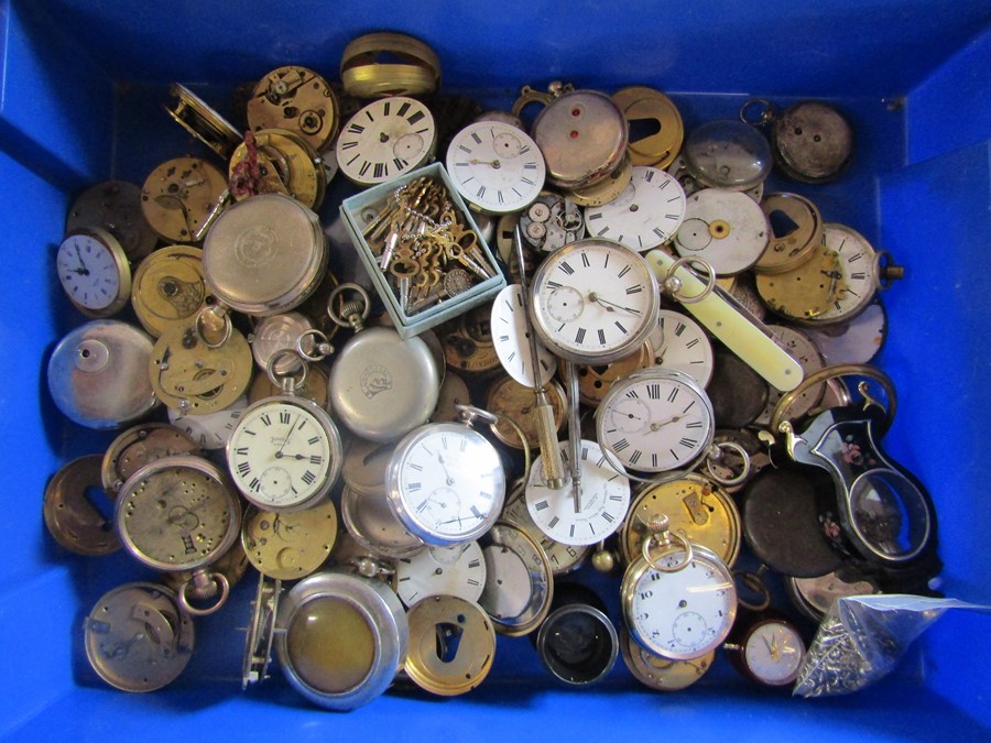 Quantity of pocket watch parts inc some silver