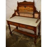 Marble top Victorian wash stand Ht 140cm W 115cm D 53cm