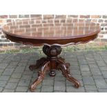 Victorian style circular mahogany dining table