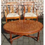 Pair of Chippendale style carver chairs & oval coffee table