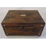Victorian jewellery box with mother of pearl inlay L 30 cm, D 22.5 cm H 15 cm