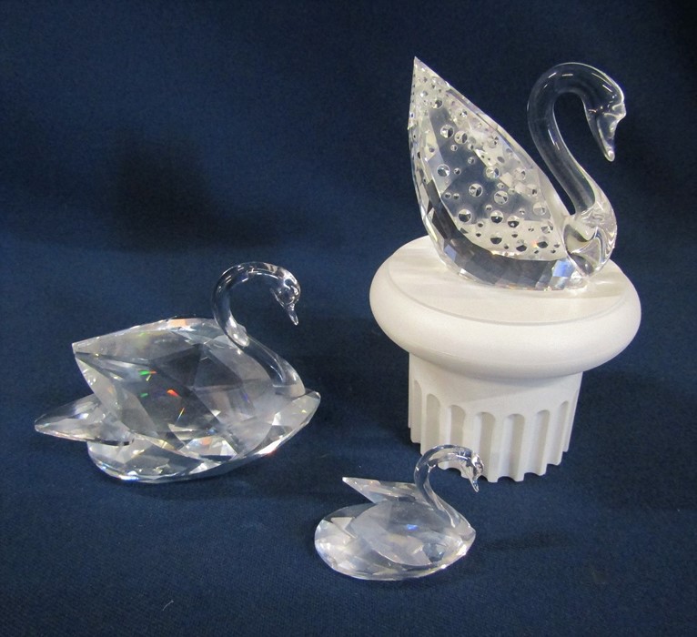 Selection of 3 Swarovski swans inc centenary swan 187407 (all boxed)