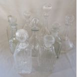 Various glass decanters