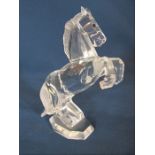 Boxed Swarovski crystal rearing horse H 11 cm