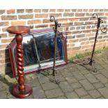 Metal towel rail, Victorian style plant stand & wall mirror
