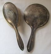 Silver back hair brush and mirror Birmingham 1914