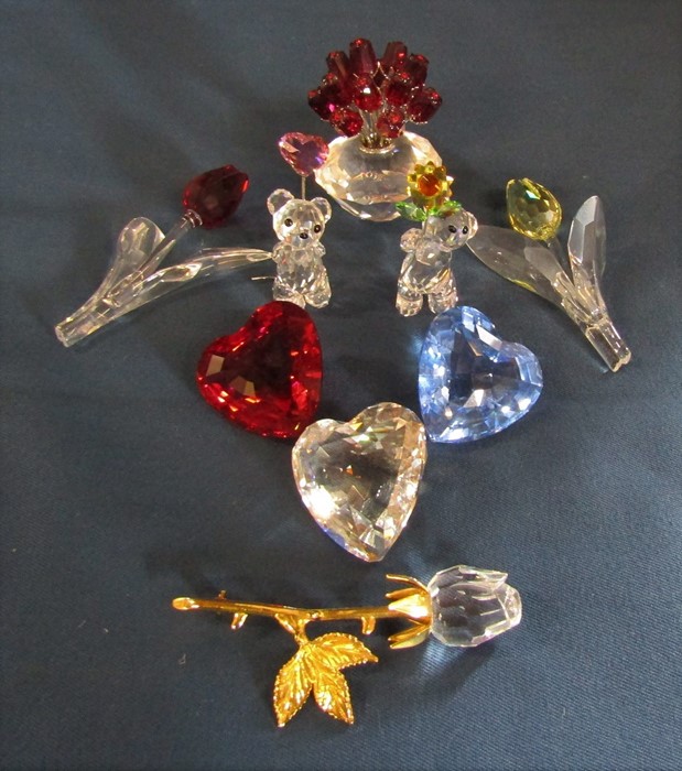 Selection of Swarovski crystal figures - Bear for you 842934 H 6 cm, Kris Bear I love you 842933,