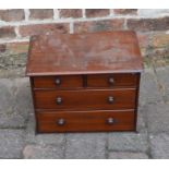 Miniature mahogany chest of drawers (missing piece to base)