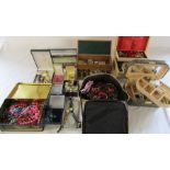 Large quantity of costume jewellery, watches and jewellery boxes