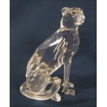 Boxed Swarovski crystal panther H 10 cm