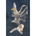 Boxed Swarovski silver crystal bald eagle 248003 H 13 cm