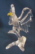 Boxed Swarovski silver crystal bald eagle 248003 H 13 cm