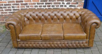 Leather Chesterfield sofa L 195 cm
