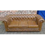 Leather Chesterfield sofa L 195 cm