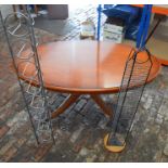 Regency style coffee table, wire CD rack & a wine rack