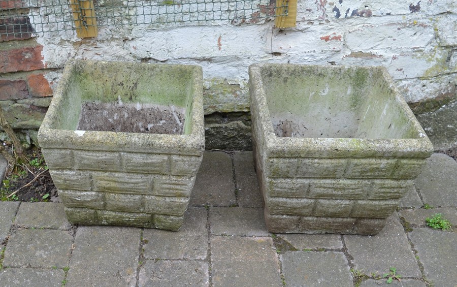 Pair of concrete planters