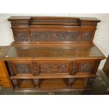 Early 20th century carved walnut sideboard W 180cm Ht 151cm D 65cm